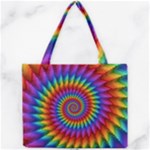 Psychedelic Rainbow Spiral Mini Tote Bag