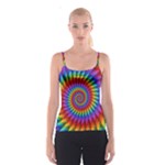 Psychedelic Rainbow Spiral Spaghetti Strap Top