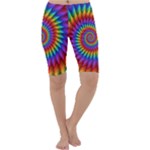 Psychedelic Rainbow Spiral Cropped Leggings 