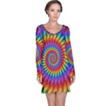 Psychedelic Rainbow Spiral Long Sleeve Nightdress