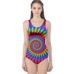 Psychedelic Rainbow Spiral One Piece Swimsuit