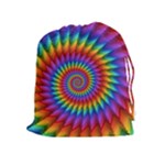 Psychedelic Rainbow Spiral Drawstring Pouch (XL)