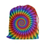 Psychedelic Rainbow Spiral Drawstring Pouch (XXL)