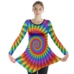 Psychedelic Rainbow Spiral Long Sleeve Tunic 