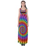 Psychedelic Rainbow Spiral Empire Waist Maxi Dress