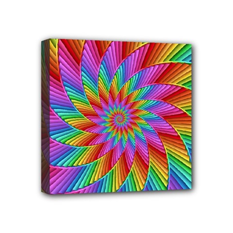 Psychedelic Rainbow Spiral Mini Canvas 4  x 4  (Stretched) from ArtsNow.com