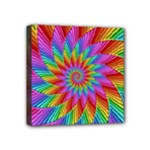 Psychedelic Rainbow Spiral Mini Canvas 4  x 4  (Stretched)