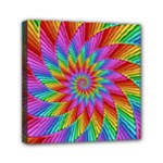 Psychedelic Rainbow Spiral Mini Canvas 6  x 6  (Stretched)