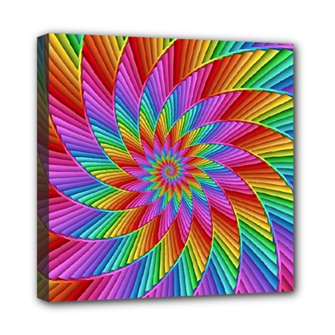 Psychedelic Rainbow Spiral Mini Canvas 8  x 8  (Stretched) from ArtsNow.com