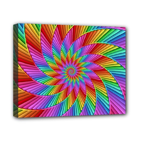 Psychedelic Rainbow Spiral Canvas 10  x 8  (Stretched) from ArtsNow.com