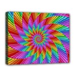 Psychedelic Rainbow Spiral Canvas 14  x 11  (Stretched)