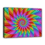 Psychedelic Rainbow Spiral Canvas 16  x 12  (Stretched)