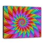 Psychedelic Rainbow Spiral Canvas 20  x 16  (Stretched)