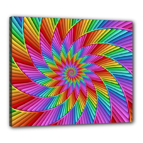 Psychedelic Rainbow Spiral Canvas 24  x 20  (Stretched) from ArtsNow.com