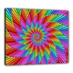 Psychedelic Rainbow Spiral Canvas 24  x 20  (Stretched)