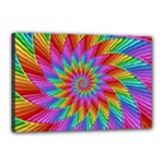 Psychedelic Rainbow Spiral Canvas 18  x 12  (Stretched)