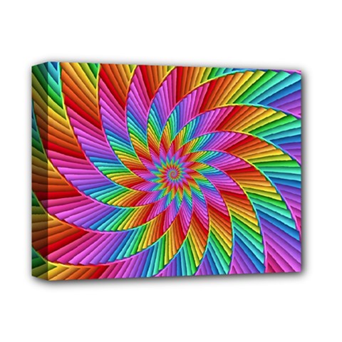 Psychedelic Rainbow Spiral Deluxe Canvas 14  x 11  (Stretched) from ArtsNow.com