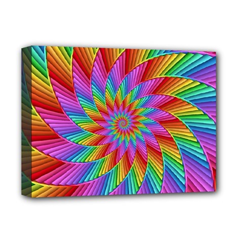 Psychedelic Rainbow Spiral Deluxe Canvas 16  x 12  (Stretched)  from ArtsNow.com