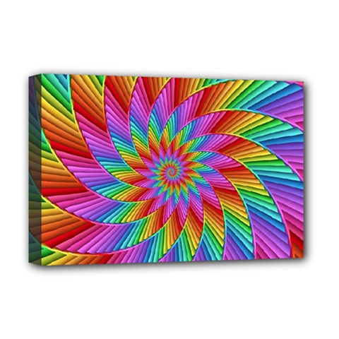 Psychedelic Rainbow Spiral Deluxe Canvas 18  x 12  (Stretched) from ArtsNow.com