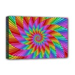 Psychedelic Rainbow Spiral Deluxe Canvas 18  x 12  (Stretched)