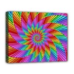 Psychedelic Rainbow Spiral Deluxe Canvas 20  x 16  (Stretched)