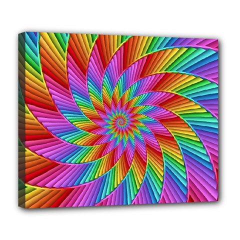 Psychedelic Rainbow Spiral Deluxe Canvas 24  x 20  (Stretched) from ArtsNow.com