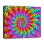 Psychedelic Rainbow Spiral Deluxe Canvas 24  x 20  (Stretched)