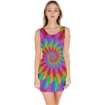 Psychedelic Rainbow Spiral Bodycon Dress