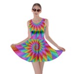 Psychedelic Rainbow Spiral Fractal  Reversible Skater Dress