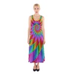 Psychedelic Rainbow Spiral Sleeveless Maxi Dress