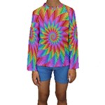 Psychedelic Rainbow Spiral Kid s Long Sleeve Swimwear