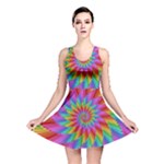 Psychedelic Rainbow Spiral Fractal  Reversible Skater Dress