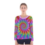 Psychedelic Rainbow Spiral Women s Long Sleeve Tee