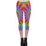 Psychedelic Rainbow Spiral Capri Leggings 