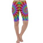 Psychedelic Rainbow Spiral Cropped Leggings 