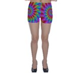 Psychedelic Rainbow Spiral Skinny Shorts