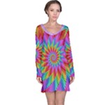 Psychedelic Rainbow Spiral Long Sleeve Nightdress