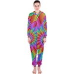 Psychedelic Rainbow Spiral Hooded Jumpsuit (Ladies)