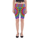 Psychedelic Rainbow Spiral Yoga Cropped Leggings