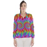 Psychedelic Rainbow Spiral Wind Breaker (Women)