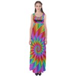 Psychedelic Rainbow Spiral Empire Waist Maxi Dress