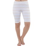 Horizontal Stripes - White and Seashell Cropped Leggings