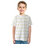 Horizontal Stripes - White and Beige Kid s Sport Mesh Tee