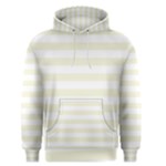 Horizontal Stripes - White and Beige Men s Pullover Hoodie