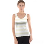 Horizontal Stripes - White and Beige Tank Top