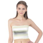 Horizontal Stripes - White and Beige Tube Top