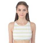 Horizontal Stripes - White and Beige Tank Bikini Top