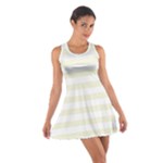 Horizontal Stripes - White and Beige Cotton Racerback Dress