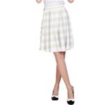 Horizontal Stripes - White and Beige A-Line Skirt