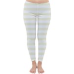 Horizontal Stripes - White and Beige Winter Leggings